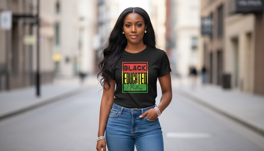 a Black and educated Short-Sleeve Unisex T-Shirt